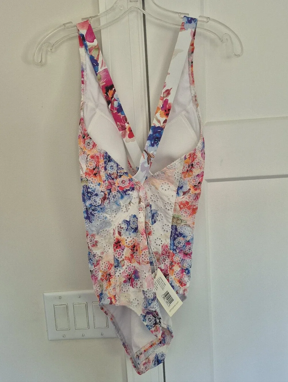 Johnny Was Swimsuit Summer Days Eyelet Crossback One Piece Size M NEW